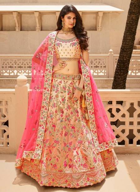 Cream And Pink Colour Royale vol 19 Heavy Bridal Wedding Wear Latest Lahenga Choli Collection 985